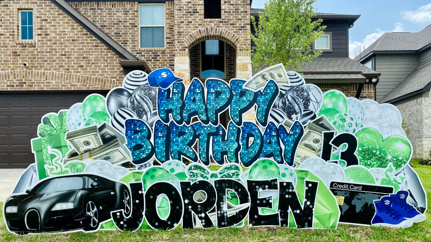 01. Classic HAPPY BIRTHDAY (Outdoor Traditional Yard Staking)
